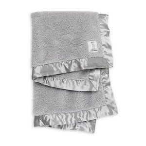Little Giraffe Large Chenille Receiving Blanket in Silver